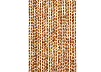 Zasłona przeciwko owadom ochra i biel 118x220 cm szenil WM-4004891