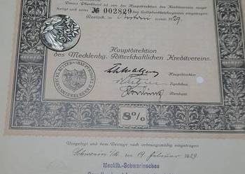Historyczny papier zabezpieczający, obligacja na złoto NIEMCY