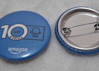 Przypinka, Pin, 10 lat w Polsce, Amazon, 3,2cm