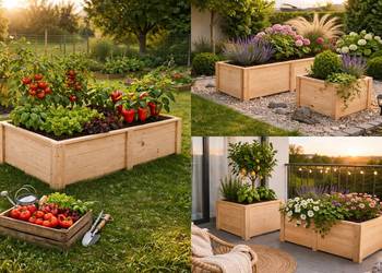 Donice drewniane Donica drewniana Ogrodowa Tarasowa Skrzynka RZEMIOSŁO