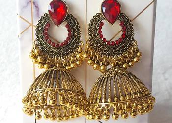 Kolczyki indyjskie pakistańskie jhumki duże cygańskie orient boho etno etni Kolczyki indyjskie pakistańskie jhumki duże cygańskie orient boho etno etni