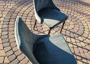 Zestaw 6 krzeseł tapicerowanych zielonych