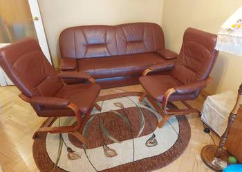 Kanapa skórzana + 2 fotele skórzane