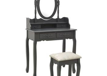 vidaXL Toaletka ze stołkiem, szara, 75x69x140 cm(SKU:289317)