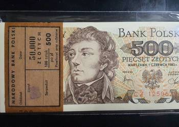 100 x 500 ZŁOTYCH 1982 s. CZ !!! PACZKA UNC