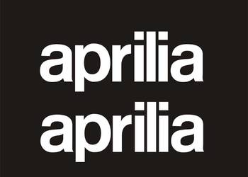 APRILIA 30x11cm białe proste naklejki na motocykl - Producent Naklejek