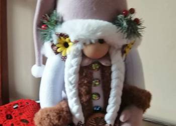 Skrzat z migocząc latarenką. Dekoracja świąteczna. Krasnale. Dekorac