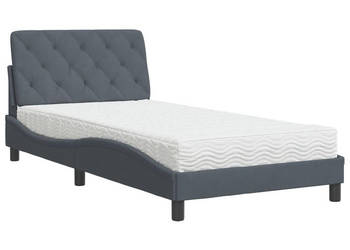 Łóżko z materacem ciemnoszare aksamitne 100x200 cm WM-3208641