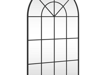 Lustro ścienne czarne 60x100 cm zakończone łukiem żelazo WM-358627