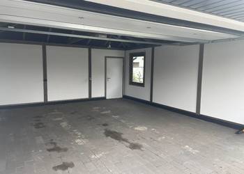 Garaże z drewna, szkieletowe, zadaszenia, poliwęglan, płyta warstwowa