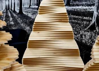 Drewniana choinka 160 cm, ekologiczne drzewko bożonarodzeniowe