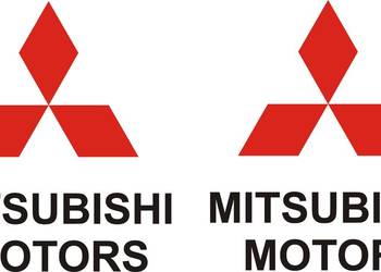 MITSUBISHI MOTORS 2szt 7x8cm czarne Naklejki Tuningowe na Samochód