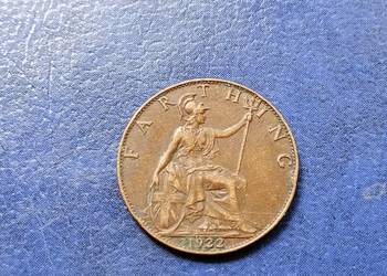 Stare monety 1 farthing 1922 Anglia