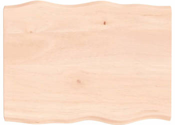 Blat stołu 80x60x(2-4)cm surowy lity dąb naturalną krawędzią WM-363879