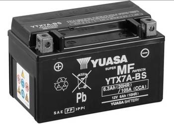 NOWY Akumulator motocyklowy YUASA YTX7A-BS AGM 6,3Ah 105A