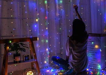 Kurtyna Świetlna Druciki Perełki 3X2M 200 Led Multikolor