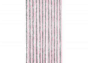 Zasłona przeciwko owadom srebrno-różowa 100x200 cm szenilowa WM-377364