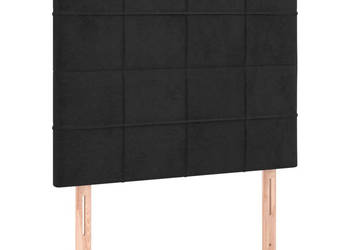 Zagłówek do łóżka z LED czarny 80x5x118/128 cm aksamit WM-3122456