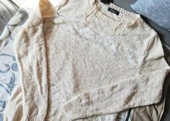 100% BAWEŁNA! sweter sweterek Jessica C&A. Wstawki koronkowe. Na S, xs