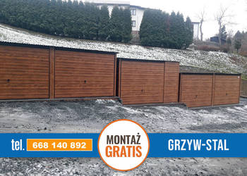 Garaż Blaszany JEDNOSPADOWY |Imitacja Drewna| - Garaże   - GRZYWSTAL