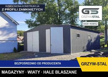 Garaż Blaszany Grafitowy -BLASZAK/MAGAZYN - HALA-  Wiata – GRZYWSTAL
