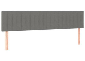 Zagłówek do łóżka z LED ciemnoszary 200x5x78/88 cm tkanina WM-3121873