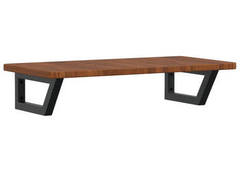 Półka ścienna pod umywalkę stal i lite drewno dębowe WM-3302347