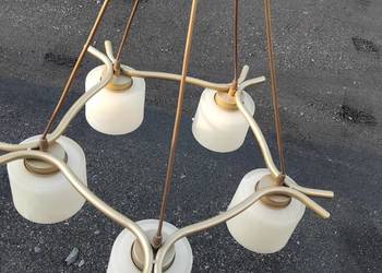 Lampa żyrandol na 5 żarówek złoty kształt gwiazdy