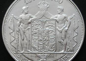 DANIA 2 KORONY 1930 - srebro - STAN 1/2