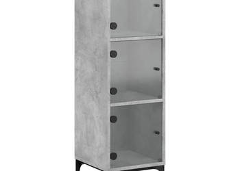 Szafka ze szklanymi drzwiami szarość betonu 35x37x120 cm WM-836563
