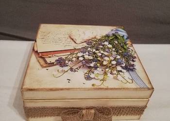 Szkatułka vintage kwiaty hamdmade