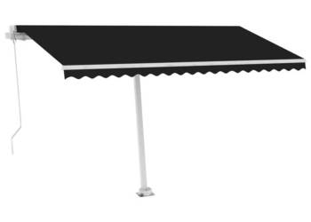 Ręcznie zwijana markiza z LED 400 x 300 cm antracytowa WM-3069544