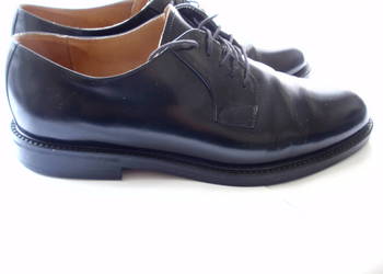 Czarne skórzane buty męskie, eleganckie wizytowe