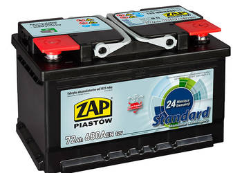 Akumulator ZAP Standard 72Ah 680A PRAWY PLUS