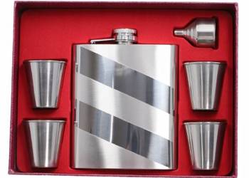 Duża Piersiówka 540 ml w Zestawie z Kieliszkami i Lejkiem Prezent Gentelo