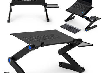 Podstawka stolik stojak pod laptop aluminiowy składany z regulacją 2 blaty