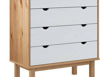 Komoda OTTA brązowo-biała 765x395x90 cm drewno sosnowe WM-348584