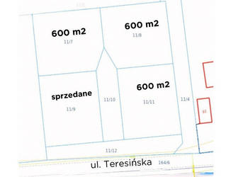 Działka 600 m², Ruda k. Radzymina, MPZP, media