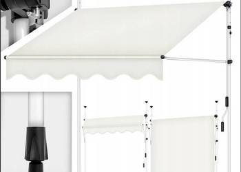 MARKIZA BALKONOWA 400 CM beżowa UV50+ bez wiercenia,korbka