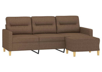 3-osobowa sofa z podnóżkiem brązowy 180 cm tkaniną WM-3201076