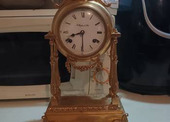 Kominkowy zegar francuski mosiężny