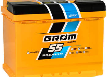 Akumulator Grom Racing 55Ah 510A EN PRAWY PLUS