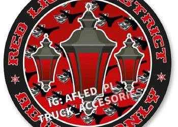 Naklejka wlepka REDLIGHT 80mm full color druk folia jakość tir truck