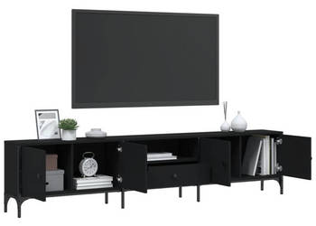 Szafka pod TV z szufladą czarna 200x25x44 cm WM-838988
