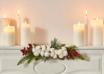 Gałązka bawełny dekoracyjna ostrokrzew