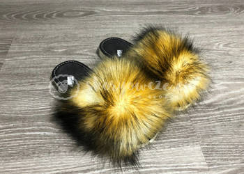 Pantofle, klapki futrzaki ze sztucznym futerkiem Rude 36,39,40