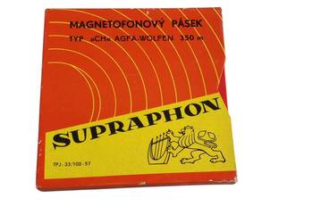 Stara taśma szpulkowa magnetofonowa SUPRAPHON CH AGFA-Wolfen lata 50 unikat