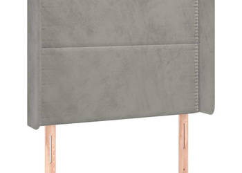 Zagłówek do łóżka z LED jasnoszary 93x16x118/128 cm aksamit WM-3123944