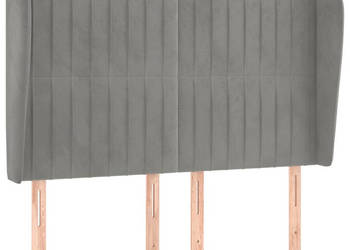 Zagłówek uszak jasnoszary 147x23x118/128 cm aksamit WM-3118242