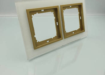 Ramka szklana podwójna Magic Timex-elektro kolor biały ze złotą ramką